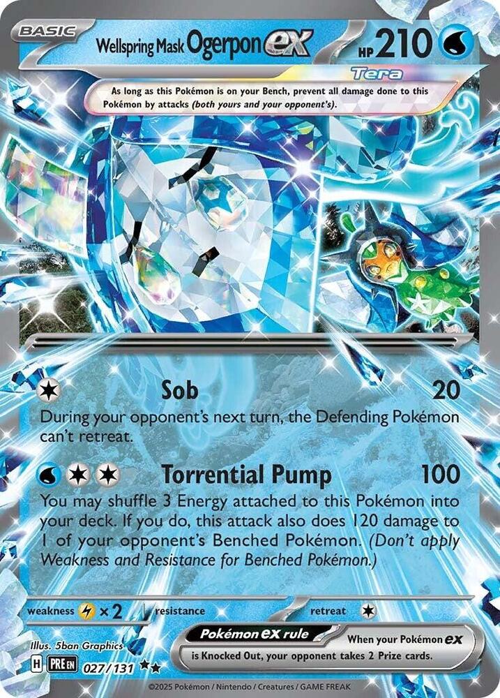 Wellspring Mask Ogerpon ex 027/131 Holofoil — Prismatic Evolutions Pokémon card
