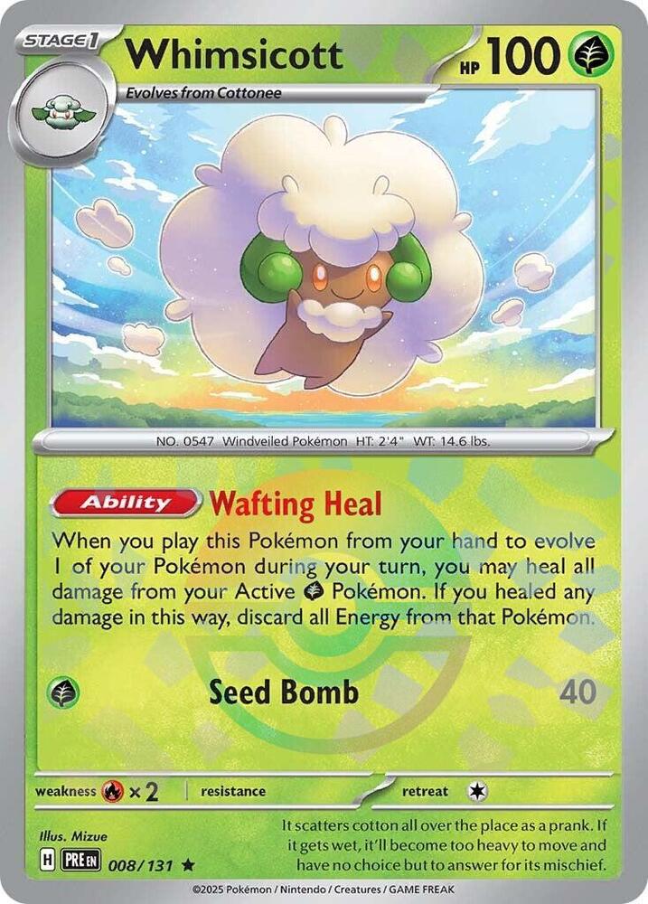 Whimsicott 008/131 Poke Ball — Prismatic Evolutions Pokémon card