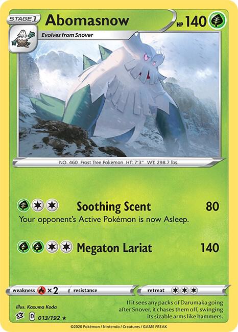 Abomasnow 013/192 Reverse Holofoil — Rebel Clash Pokémon card