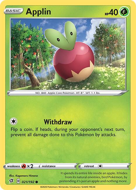 Applin 021/192 — Rebel Clash Pokémon card