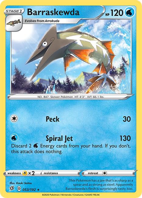 Barraskewda 053/192 Reverse Holofoil — Rebel Clash Pokémon card
