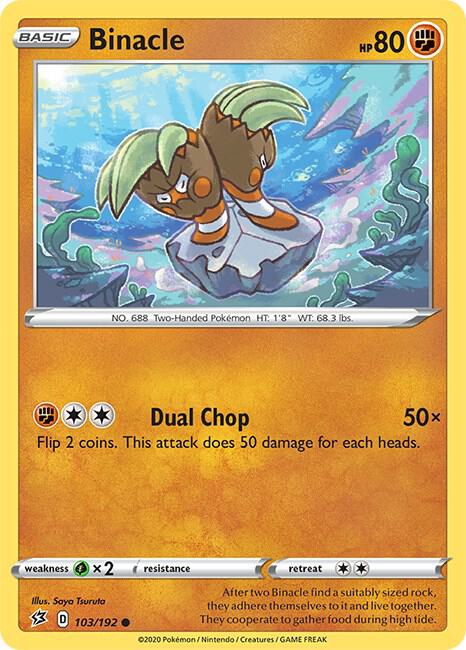 Binacle 103/192 — Rebel Clash Pokémon card