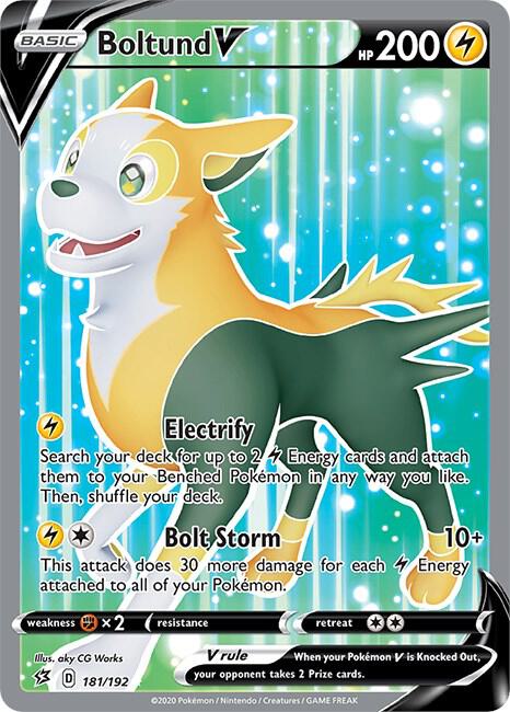 Boltund V 181/192 Holofoil — Rebel Clash Pokémon card