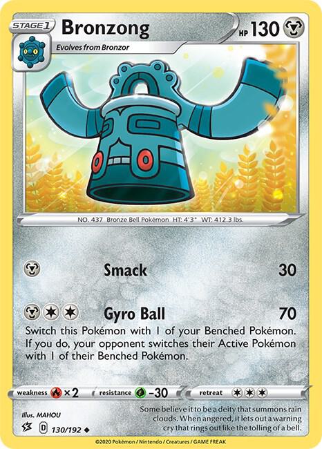 Bronzong 130/192 — Rebel Clash Pokémon card