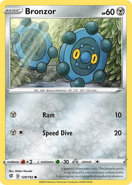 Bronzor 129/192 Reverse Holofoil — Rebel Clash Pokémon card