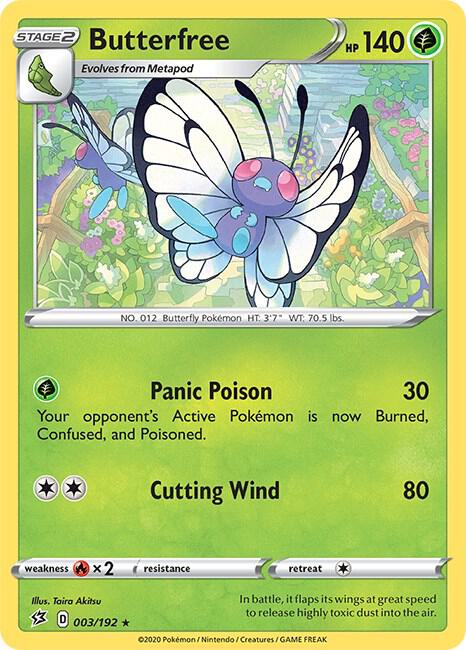 Butterfree 003/192 Reverse Holofoil — Rebel Clash Pokémon card