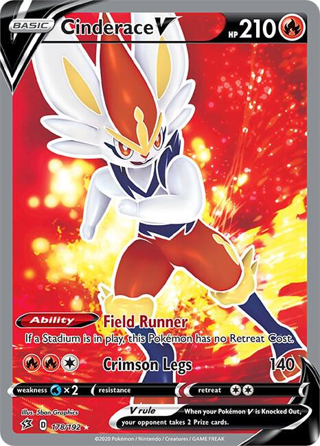 Cinderace V 178/192 Holofoil — Rebel Clash Pokémon card