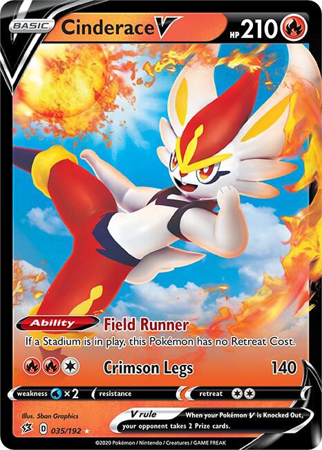 Cinderace V 035/192 Holofoil — Rebel Clash Pokémon card