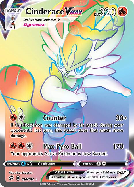 Cinderace VMAX 194/192 Holofoil — Rebel Clash Pokémon card