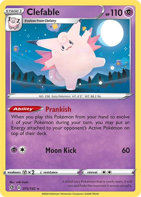 Clefable 075/192 Holofoil — Rebel Clash Pokémon card