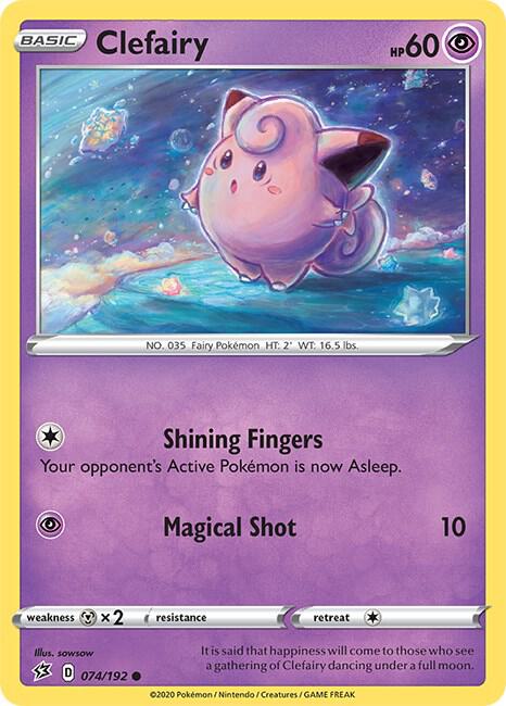 Clefairy 074/192 Reverse Holofoil — Rebel Clash Pokémon card