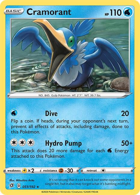 Cramorant 051/192 Reverse Holofoil — Rebel Clash Pokémon card