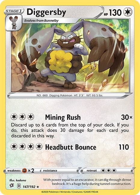 Diggersby 147/192 Reverse Holofoil — Rebel Clash Pokémon card