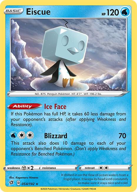 Eiscue 054/192 Reverse Holofoil — Rebel Clash Pokémon card