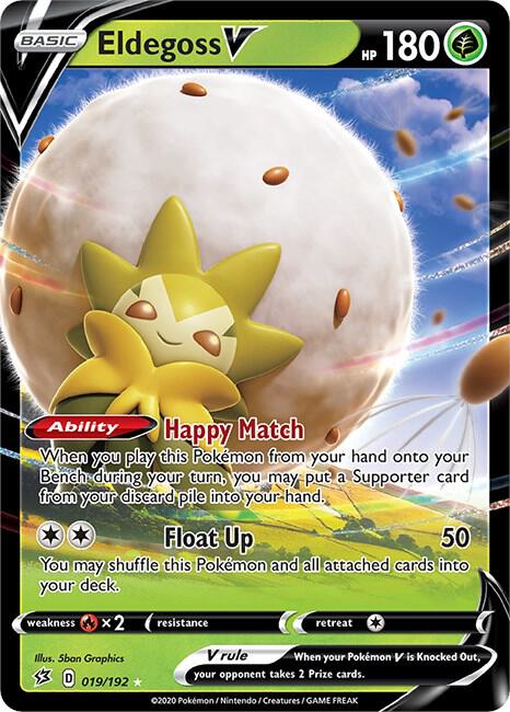 Eldegoss V 019/192 Holofoil — Rebel Clash Pokémon card