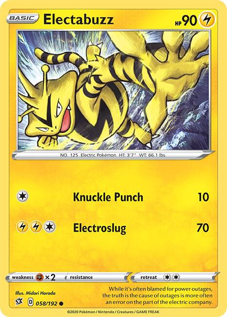 Pokemon - Rebel Clash - Electabuzz - 058/192 - Reverse Holofoil