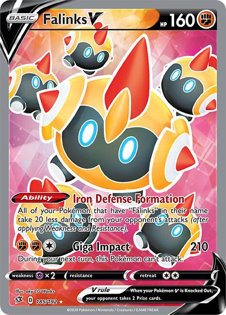 Falinks V 185/192 Holofoil — Rebel Clash Pokémon card