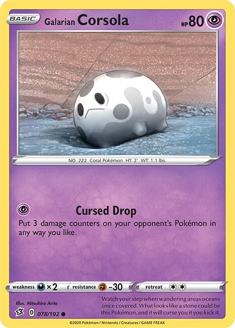 Pokemon - Rebel Clash - Galarian Corsola - 078/192 - Reverse Holofoil