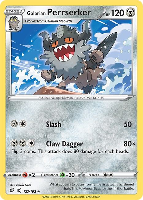 Galarian Perrserker 127/192 Reverse Holofoil — Rebel Clash Pokémon card