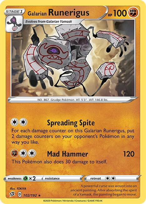 Galarian Runerigus 102/192 — Rebel Clash Pokémon card