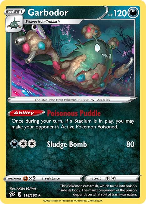 Garbodor 118/192 Reverse Holofoil — Rebel Clash Pokémon card