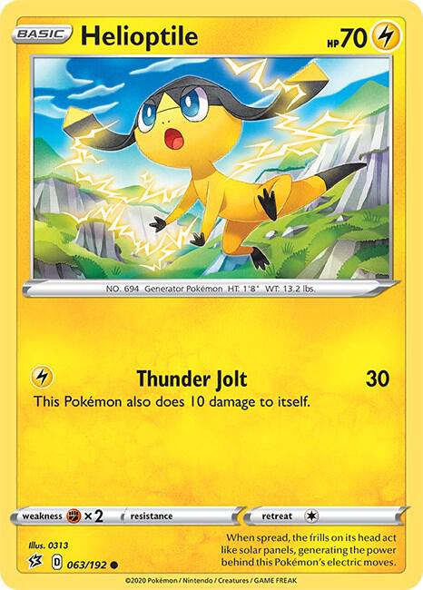 Pokemon - Rebel Clash - Helioptile - 063/192 - Reverse Holofoil