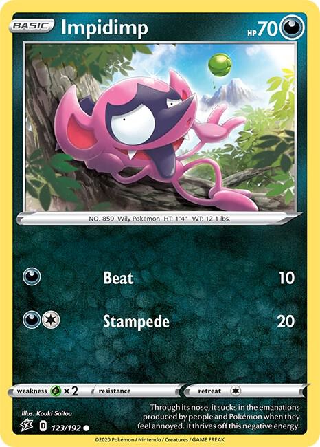 Impidimp 123/192 Reverse Holofoil — Rebel Clash Pokémon card