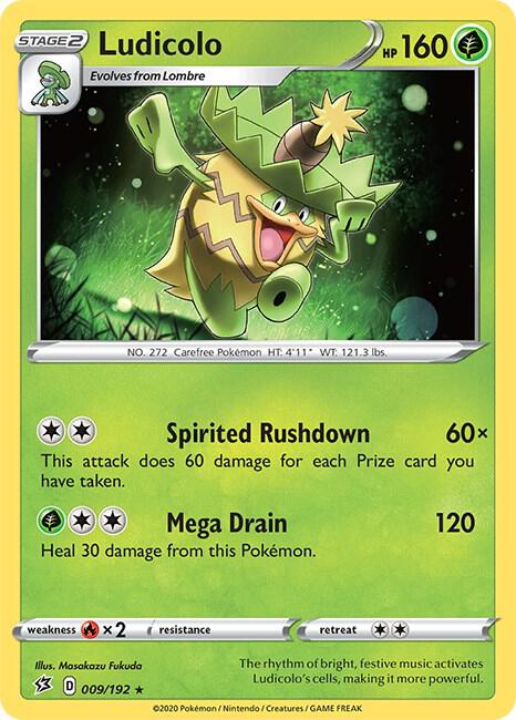 Ludicolo 009/192 Reverse Holofoil — Rebel Clash Pokémon card