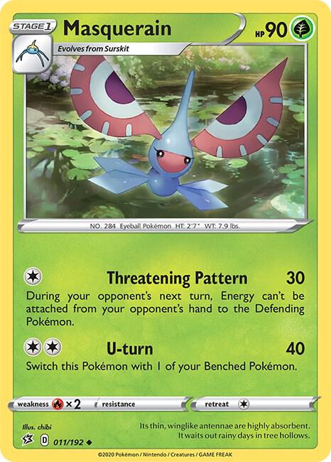 Masquerain 011/192 Reverse Holofoil — Rebel Clash Pokémon card