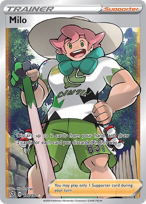 Milo 190/192 Holofoil — Rebel Clash Pokémon card