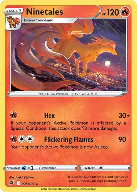 Ninetales 025/192 Reverse Holofoil — Rebel Clash Pokémon card
