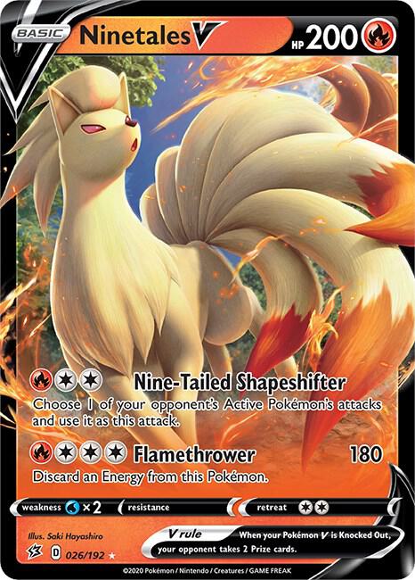 Pokemon - Rebel Clash - Ninetales V - 026/192 - Holofoil