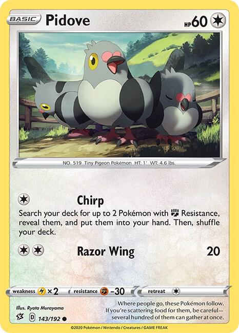 Pidove 143/192 — Rebel Clash Pokémon card