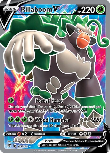 Rillaboom V 175/192 Holofoil — Rebel Clash Pokémon card