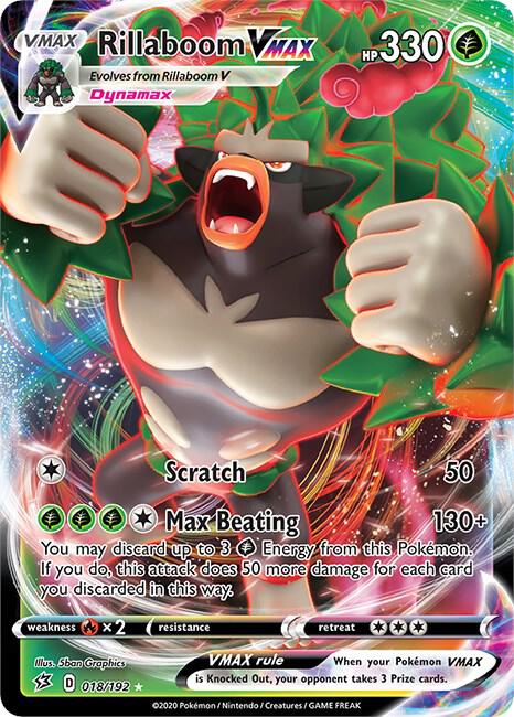 Rillaboom VMAX 018/192 Holofoil — Rebel Clash Pokémon card
