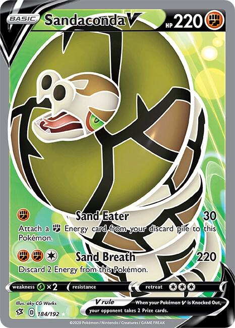 Sandaconda V 184/192 Holofoil — Rebel Clash Pokémon card