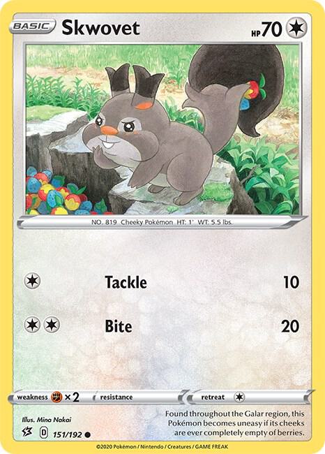 Skwovet 151/192 — Rebel Clash Pokémon card