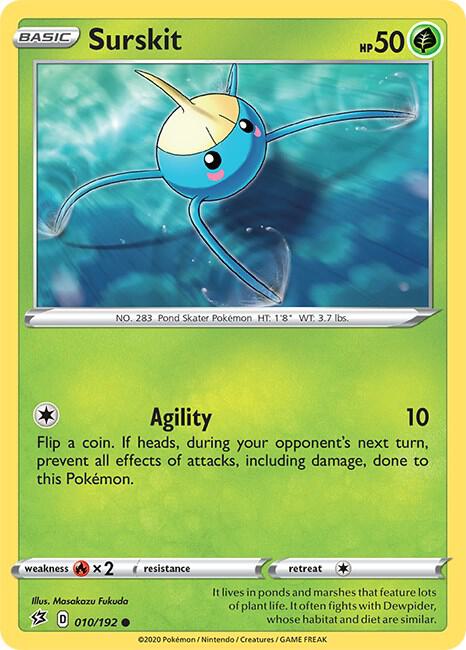 Surskit 010/192 — Rebel Clash Pokémon card