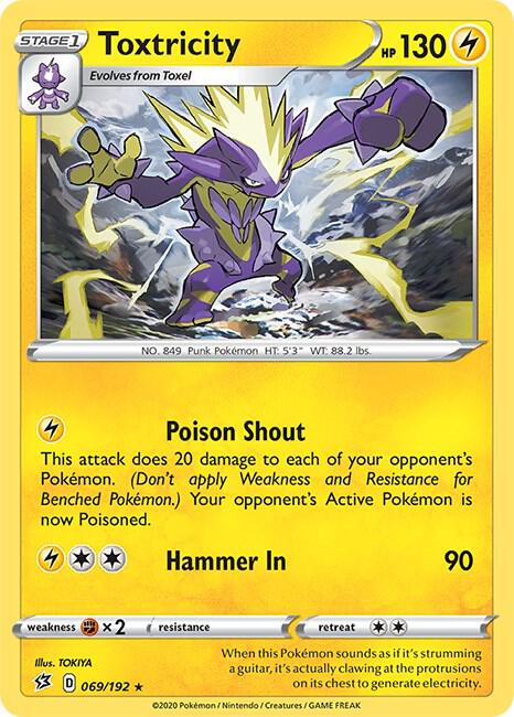 Toxtricity 069/192 Reverse Holofoil — Rebel Clash Pokémon card