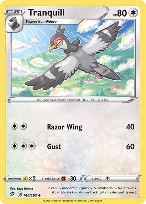 Tranquill 144/192 — Rebel Clash Pokémon card