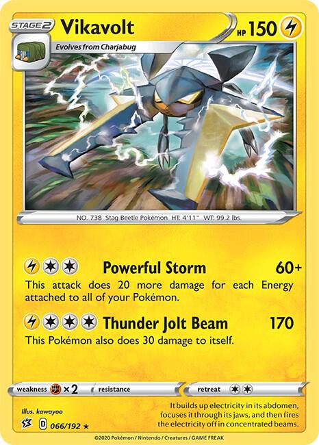 Vikavolt 066/192 Holofoil — Rebel Clash Pokémon card