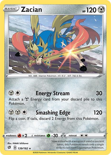 Zacian 139/192 Reverse Holofoil — Rebel Clash Pokémon card