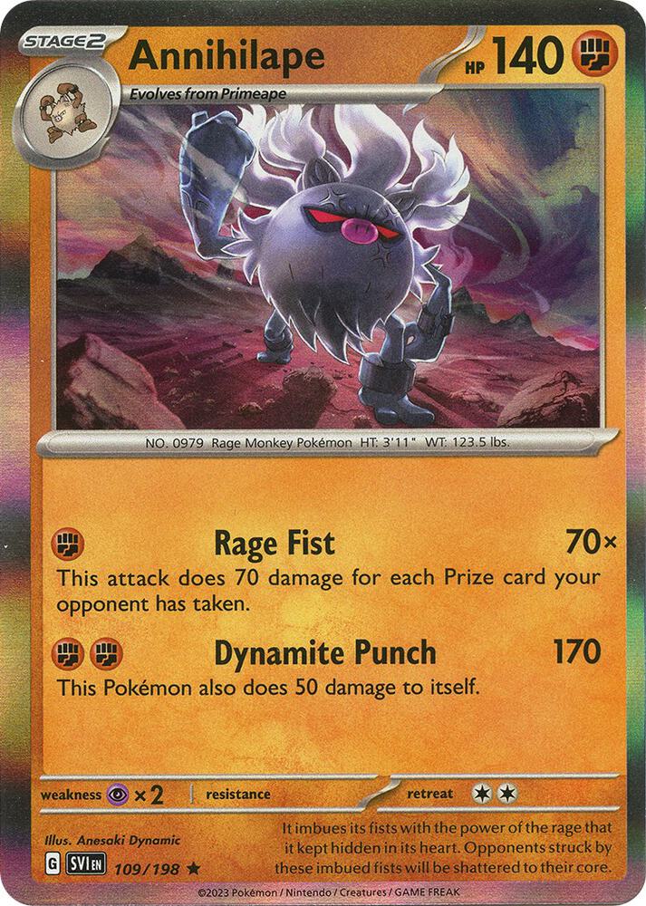 Annihilape 109/198 Reverse Holofoil — Scarlet & Violet Pokémon card