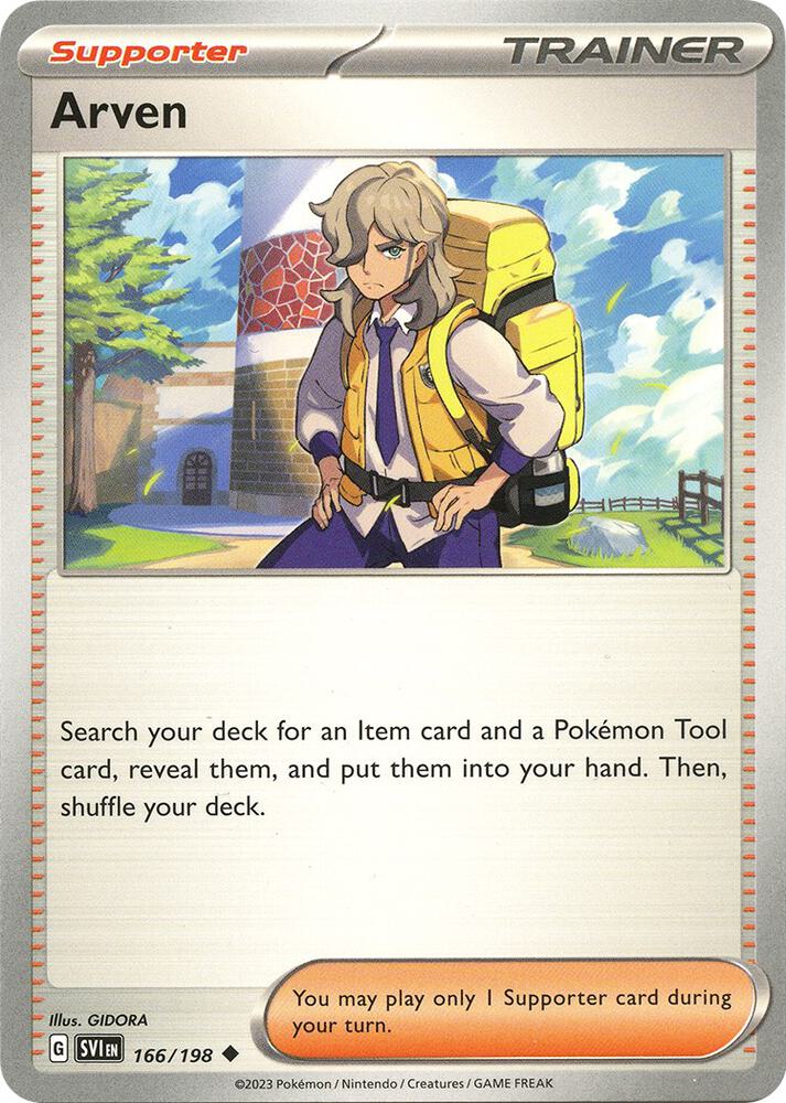 Arven 166/198 Reverse Holofoil — Scarlet & Violet Pokémon card