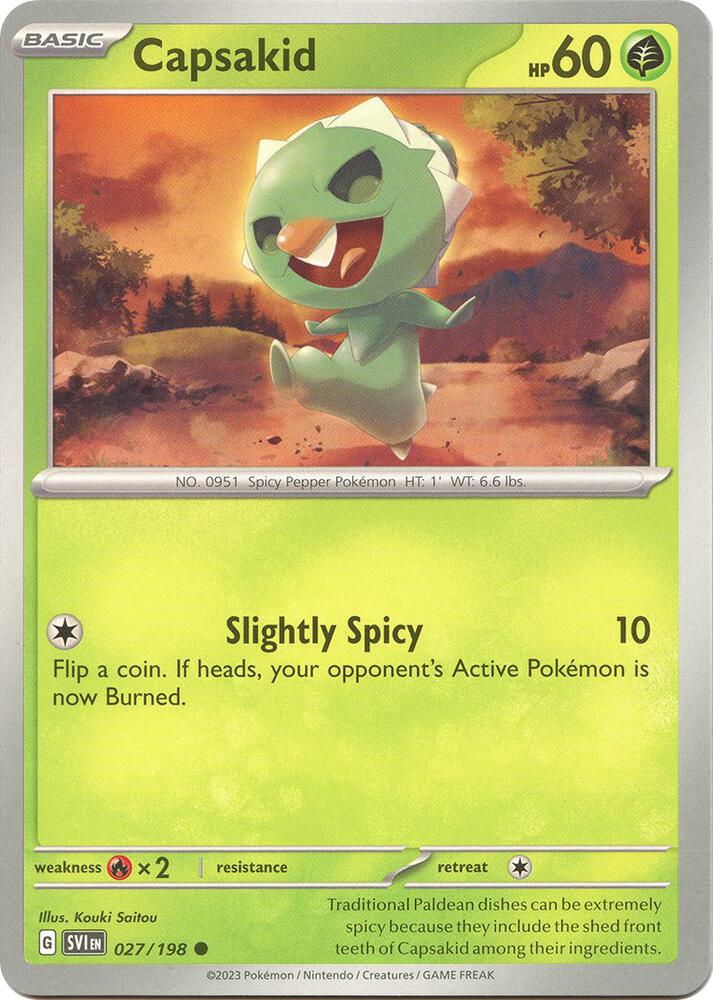 Capsakid 027/198 Reverse Holofoil — Scarlet & Violet Pokémon card