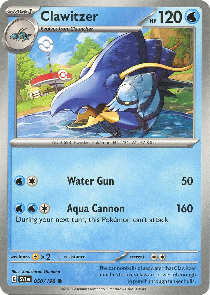 Clawitzer 050/198 Reverse Holofoil — Scarlet & Violet Pokémon card
