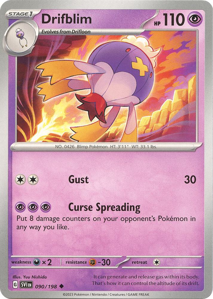 Drifblim 090/198 Reverse Holofoil — Scarlet & Violet Pokémon card