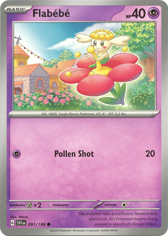 Pokemon - Scarlet & Violet - Flabebe - 091/198 - Reverse Holofoil