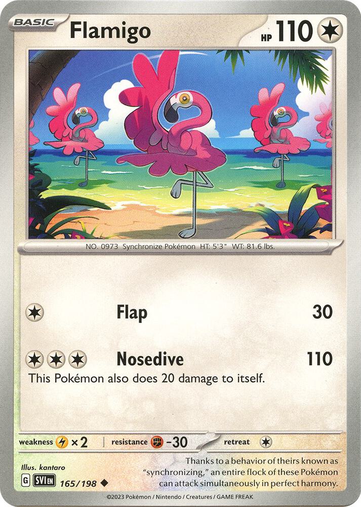 Flamigo 165/198 Reverse Holofoil — Scarlet & Violet Pokémon card