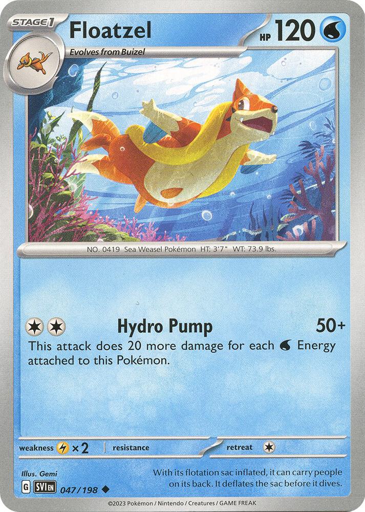 Floatzel 047/198 Reverse Holofoil — Scarlet & Violet Pokémon card